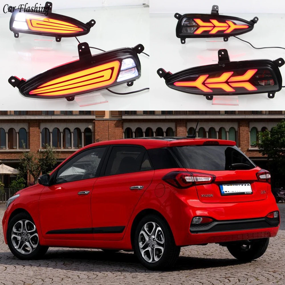 2PCS Multi function LED Reflector Lamp Rear Fog Lamp Bumper Light Brake