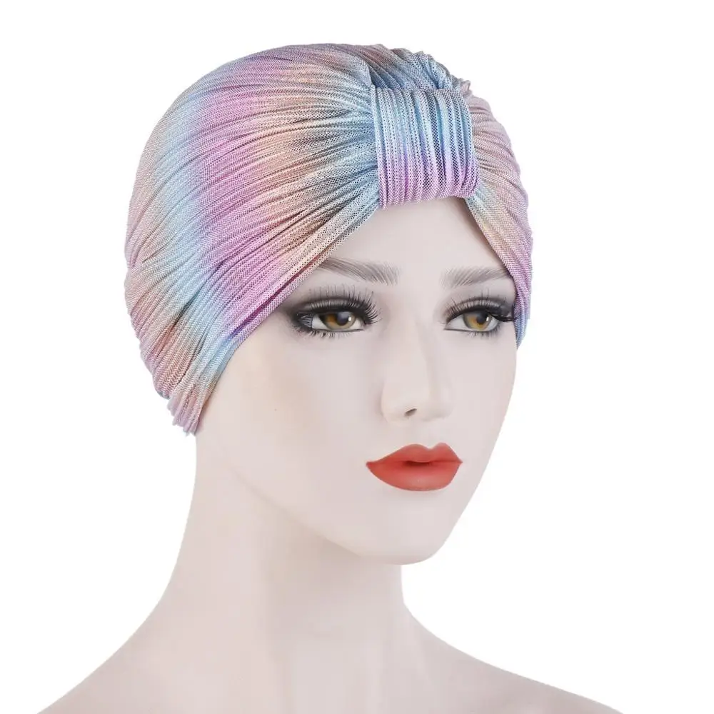 

2019 New Fashion Muslim Ruffle Cancer Chemo Hat Head Elasticity Hat Turban Head for Women Warp cap Hijabs Islamic Chemtherapy