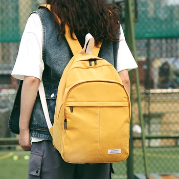

Solid color women backpack teenage girl Nylon school satchel female waterproof Casual large capacity fashion bag harajuku ladies