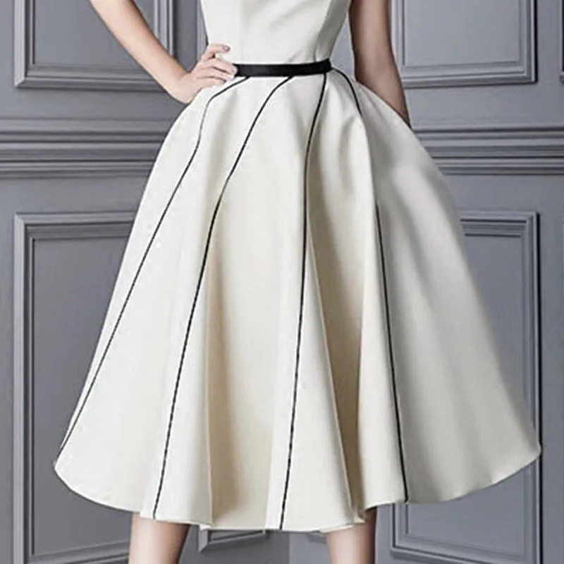 Bqueen-Women-s-Casual-Cocktail-Dresses-2018-Slash-Neck-Solid-Sleeveless-Backless-Knee-Length-A-Line
