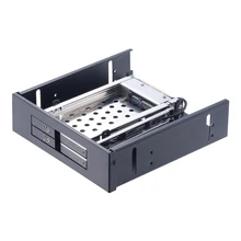Uneatop ST5524B 2-Bay 2.5 inch SATA HDD/SSD Mobile Rack Enclosure Black Door