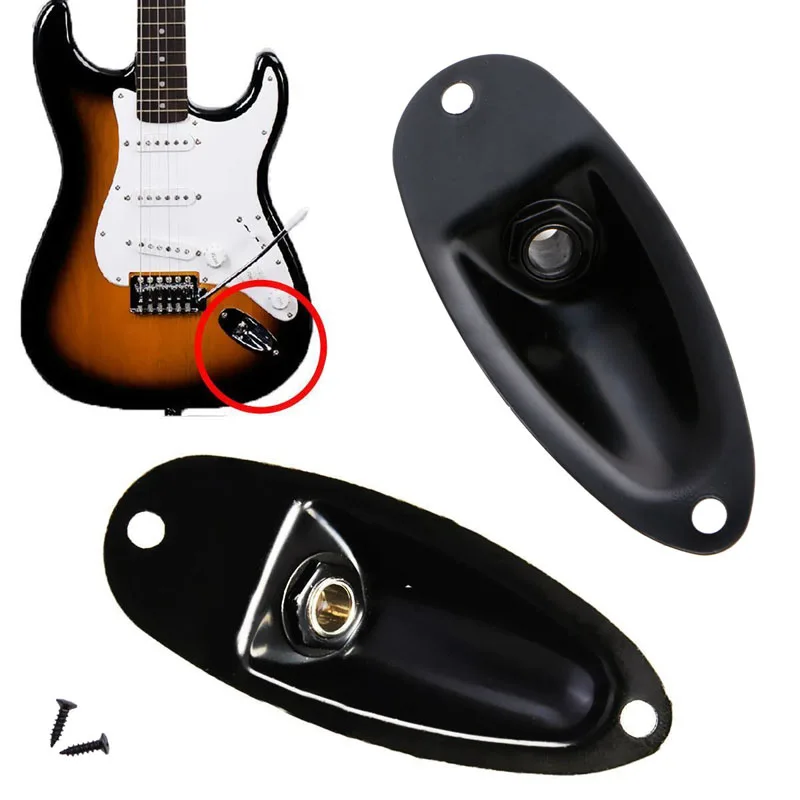 Черная Лодка Входные Выходные Разъемы Плиты Гнездо С Винтами Для Fender Strat Гитара Гитара Части Ручки Домкратов Переключатели Черная Лодка Входные Выходные Разъемы Плиты Гнездо С Винтами Для Fender Strat Гитара Гитара Части Ручки Домкратов Переключатели