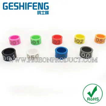 

2015 free shipping 300pcs 7mm free design plastic ring for pigeon
