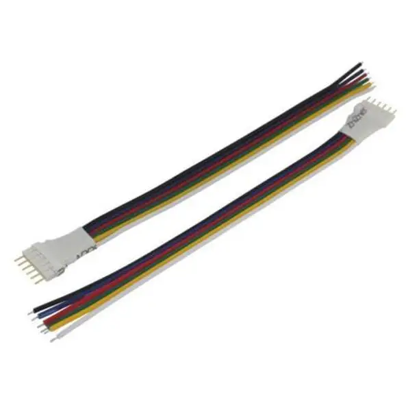 6 Pin 12 мм ширина Solderless светодиодный разъем адаптер провод кабель бесплатно сварочный разъем для 12 мм PCB RGB+ CCT светодиодный свет ленты 5 шт - Цвет: male connecotr