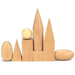 Ребенка Монтессори материалы сенсорные игрушки 10 шт./лот коробочки детские развивающие деревянные геометрических фигур блоки комплект