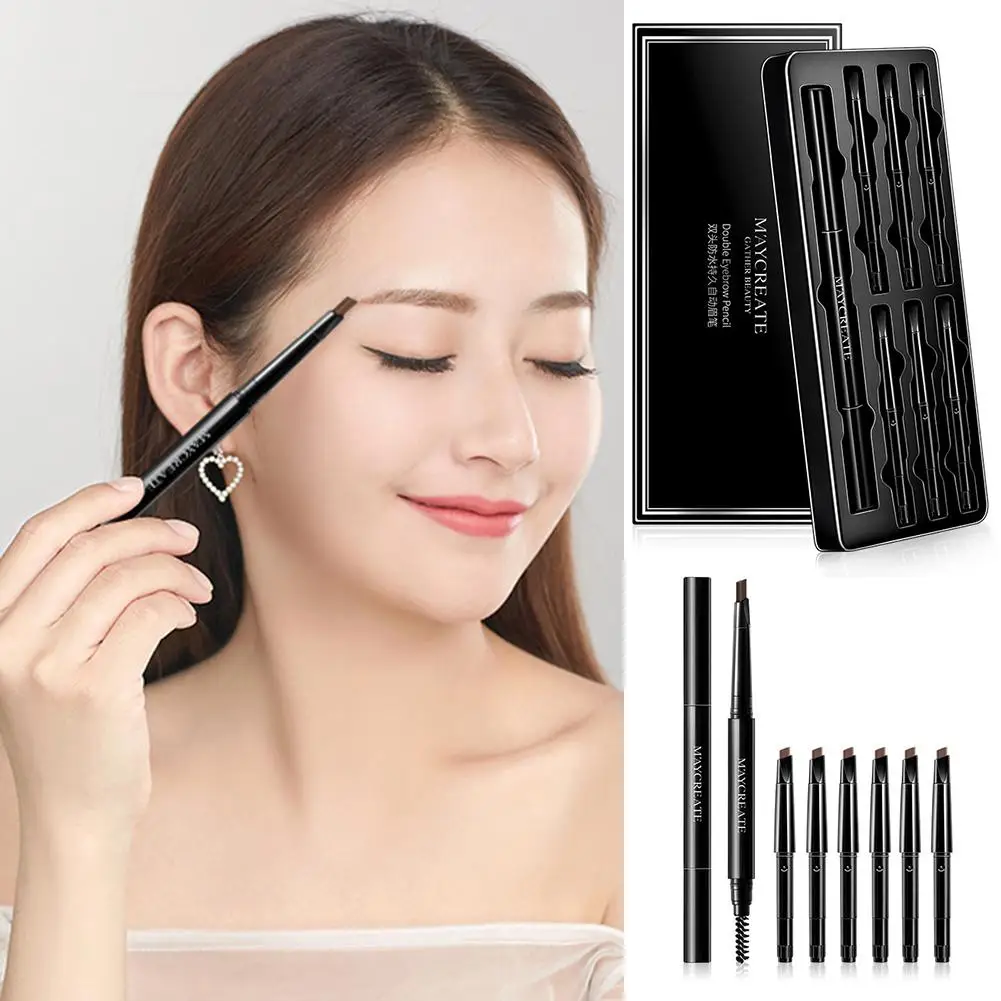 

HOT SALE 7Pcs Double Head Eyebrow Pencil Waterproof Long Lasting Non Smudge Cosmetics