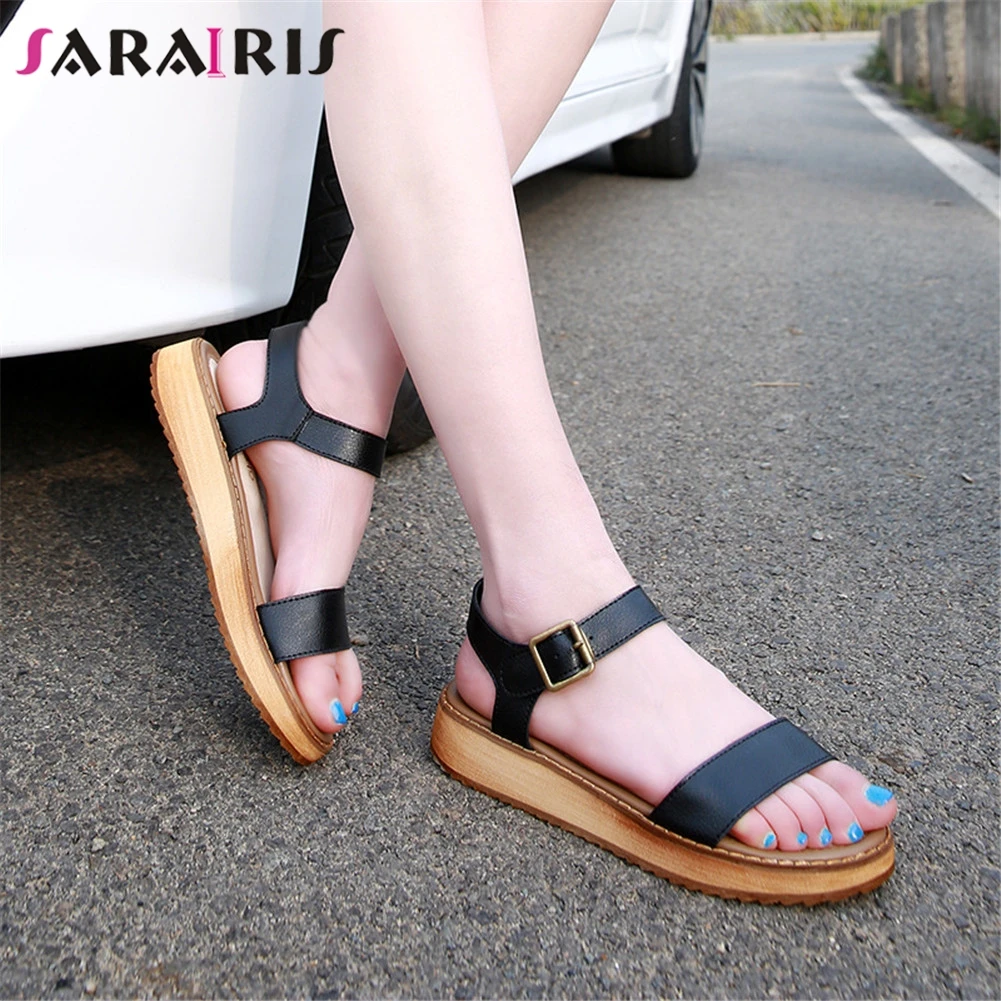 

SARAIRIS Brand Design Plus Size 34-45 Luxury Summer Sandals Ladies Flat With Rome Shoes Woman Casual Office INS Hot Sandals