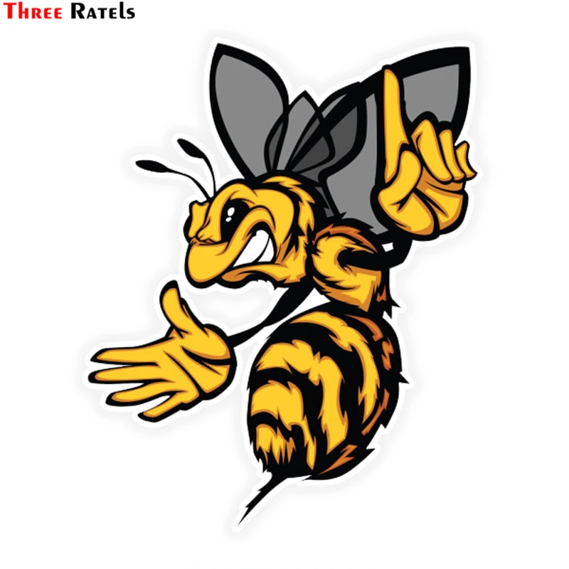 

Three Ratels LCS394# 11x13.5cm Angry bee colorful car sticker funny car stickers styling removable decal