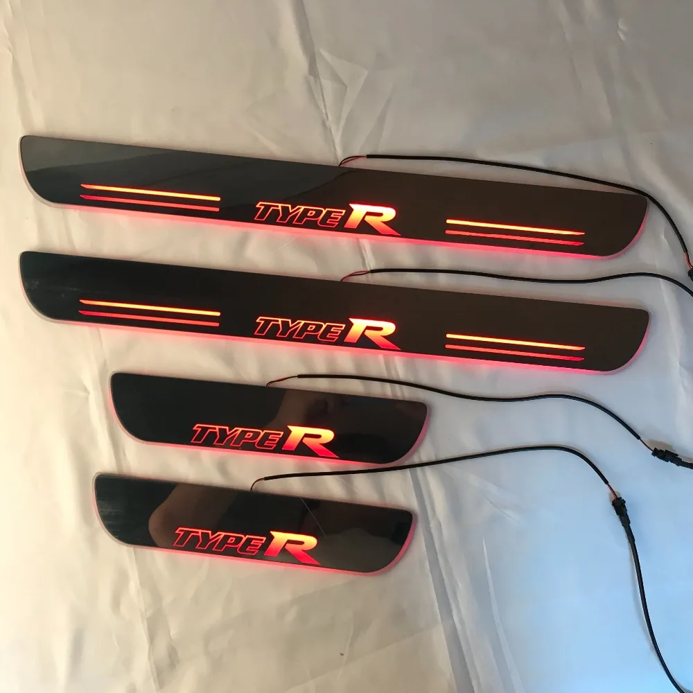 RQXR led движущиеся двери потертости для Honda Civic динамический порог пластина плоская подкладка накладка потока света, 4 шт