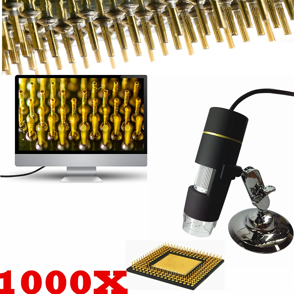Цифровой USB микроскоп камера светодиодный электронный эндоскоп 1000X очки