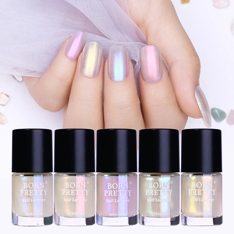 

BORN PRETTY Glimmer Shell Nail Polish 9ml Shimmer Transparent Shiny Glitter Lacquer Varnish Manicure Nail Art Polish
