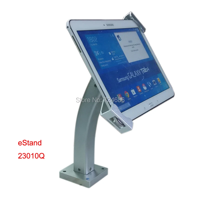 

universal 7-10.1 inch tablet secure mount on desktop foothold support with lockable bracket display on restaurant or trade show
