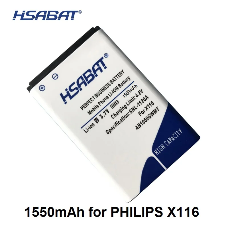 

HSABAT AB1050GWMT AB1050FWMX 1550mAh Battery for PHILIPS Xenium X116 X125 X126 X128 E103 E106 E255