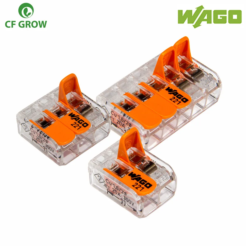 WAGO Electric Cable Connector 2/3/5 Way Reusable Original WAGO 221-413 Transparent Wire Terminals