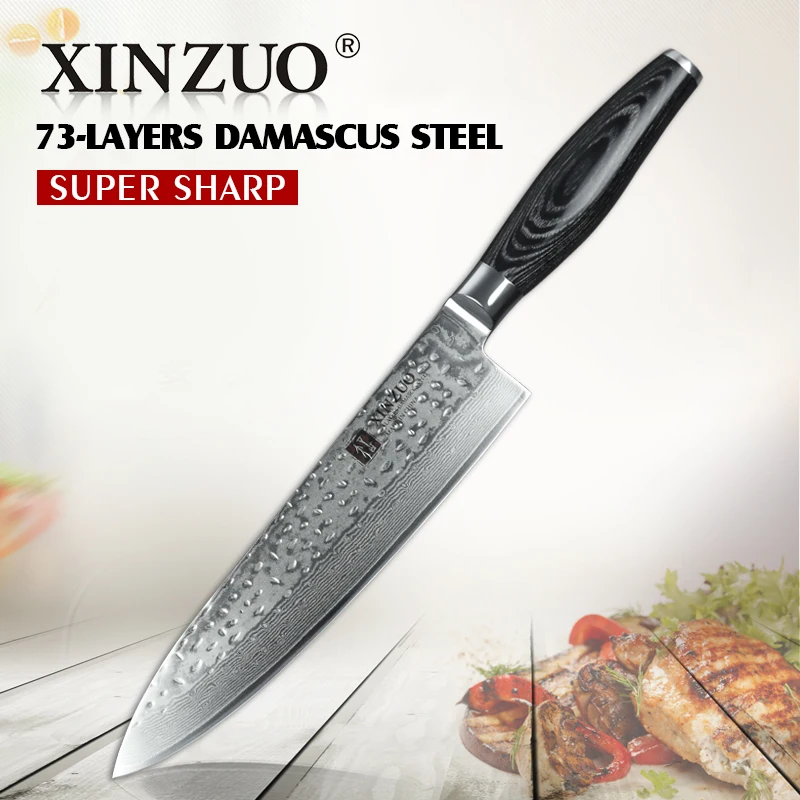 XINZUO 8 &quotдюймовый шеф-повара Ножи японский Дамаск Сталь Кухня ножей инструменты