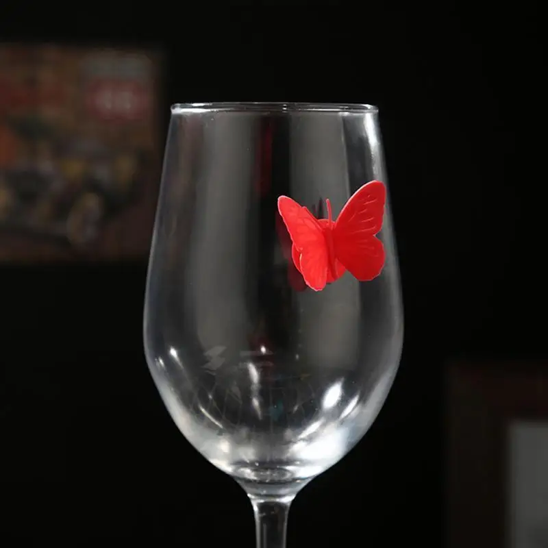 10 шт. силиконовые в форме бабочки маркер на стакан для вина амулеты питьевой Бадди чашки идентификации бирка для этикетки знаки для бара