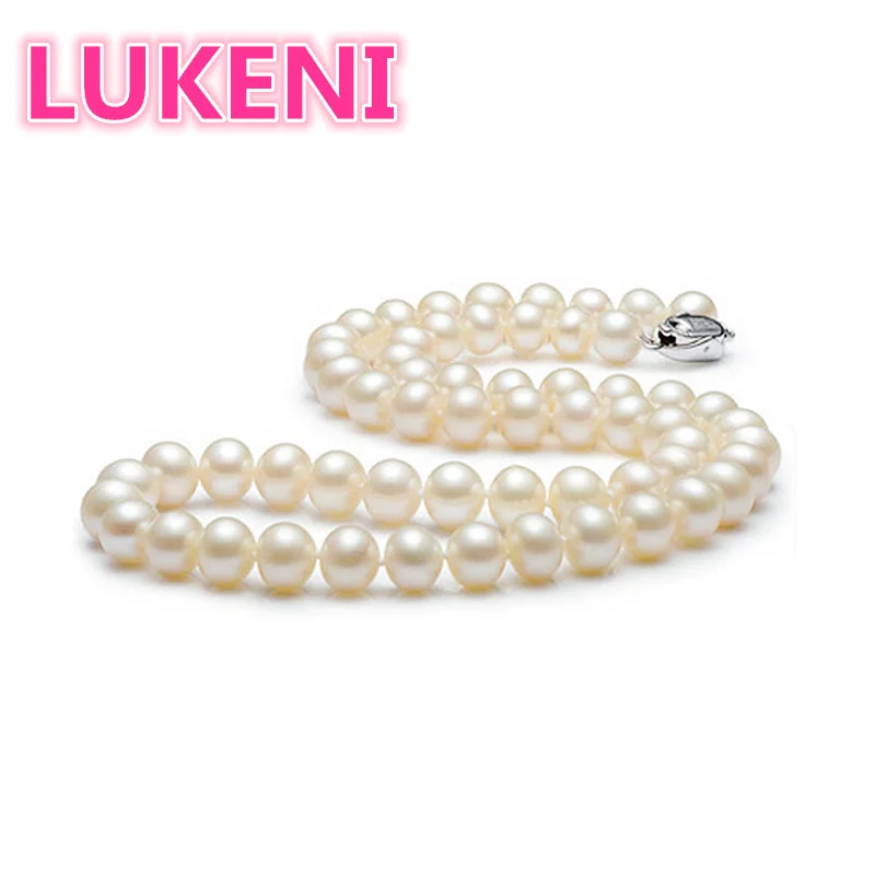 

Highest quality 8mm nearly Perfect round natural pearl necklace fashion choker necklace For women Mother's gift Free shipping