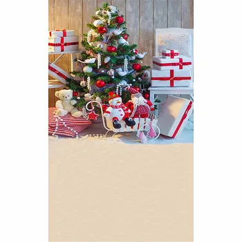 

Fairies In Backdrops White Snow Flowers Baby Xmas Tree Festival Background Wood Floor For Photo Studio