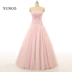 Vestido De Festa Элегантный бретелек Розовый Тюль Высокое качество Потрясающие Лидер продаж сексуальное платье повязку с длинным Вечерние платья