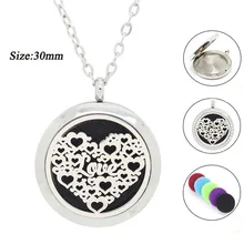 25MM 30MM Magnetic Essential Oil Diffuser necklace for Women 316L Stainless Steel Aromatherapy Pendant Necklace free