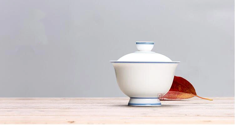 Горячая Распродажа, ru печи пигментированные anxi tieguanyin gaiwan, набор из трех предметов, двойная линия, Цзиндэчжэнь, инструмент для белого чая