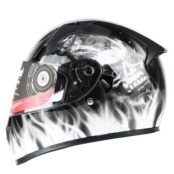 

Tanked Racing Motorcycle Full face helmet dual lens anti-fog motorbike motorcross racing helmet Casco Capacete protective ECE
