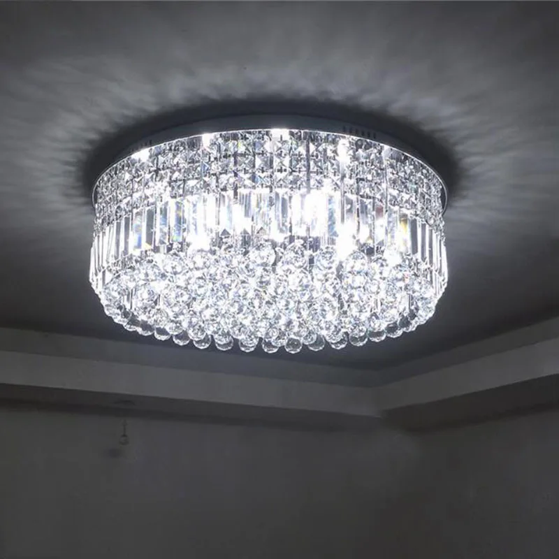 Роскошный круглый современный светодиодный потолочный светильник из нержавеющей стали для гостиной, спальни