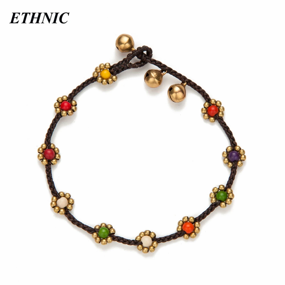 Summer Style Colorful Cute Flower String Chain Anklets for Women