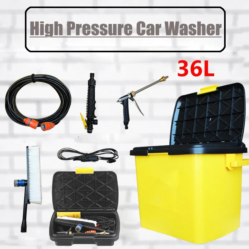 

Autoleader 1Set Portable High Pressure Electric Car Washer Cleaner Water Pump Cigarette Lighter Interface Cleaning 36L 90W