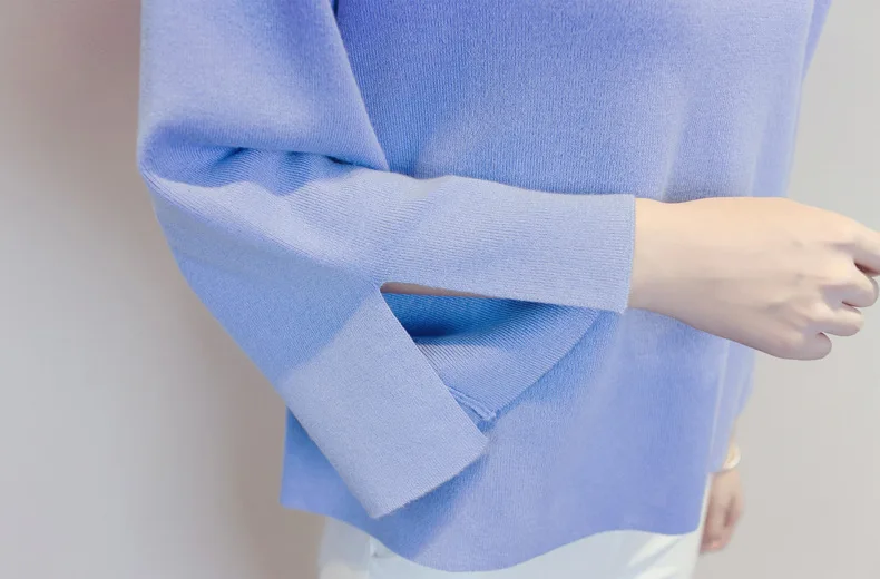 5 Color Round Neck Knitted Sweater Women 2017 Autumn Winter Fashion Pullovers Split Cuff Loose Jumper Female Oversize Sweater 5 Color Round Neck Knitted Sweater Women 2017 Autumn Winter Fashion Pullovers Split Cuff Loose Jumper Female Oversize Sweater