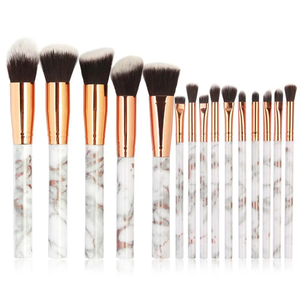 

Multifunctional 15pcs Marbling Makeup Brushes Set Eyeshadow Eyeliner Concealer Brush Set Mini Make Up Brush Tool Kit