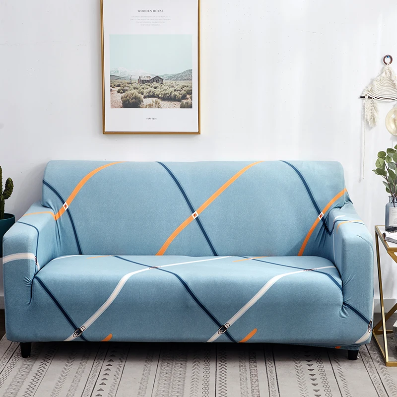 Кресло, диван Чехлы геометрический чехлы для диванов эластичные для домашних животных для гостиной стрейч угловой диван Чехол для дивана один на двоих - Цвет: color 15