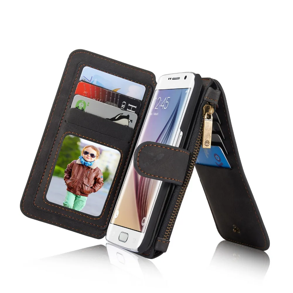 Luxe Case voor Samsung Galaxy S6/S6 rand Case Wallet Flip Boek stijl Mobiele Telefoon Tas Gevallen Vintage Lederen Case S6 Edge Coque