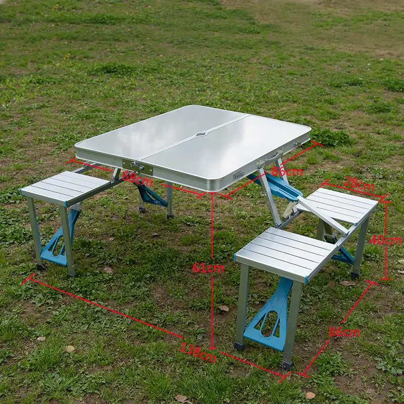 Открытый складной стол и стулья портативный многофункциональный алюминиевый сплав цельный стол для пикника пуш-ап Агитационный стол для киоска