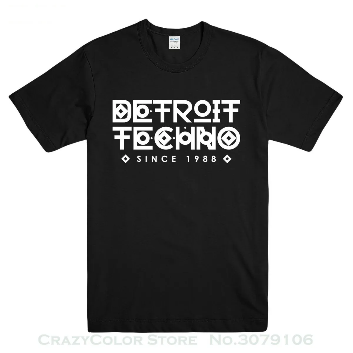 

New 2019 Fashion Mens T-shirts Detroit Techno Since 1988 Slogan Printed Tshirt Mens Music Graphic Cool Tee