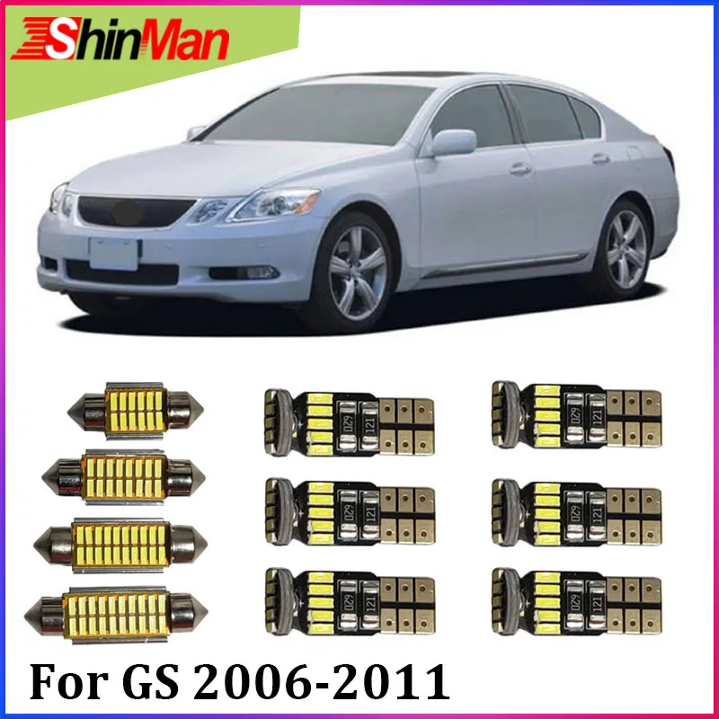 

ShinMan 8x Error Free LED Car light Interior Light LED Kit For Lexus GS gs350 gs450h gs460 LED Interior Package 2006-2011