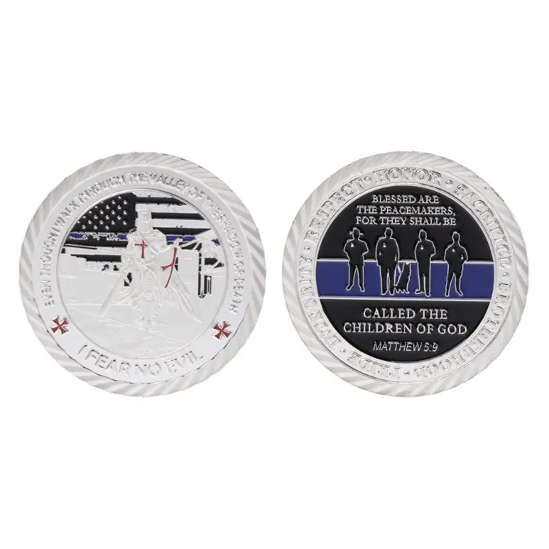 

American Blue Knight Commemorative Coin Collection Art Crafts Souvenir Gifts Coins Exquisite Memorial Coin Carved USA Hero