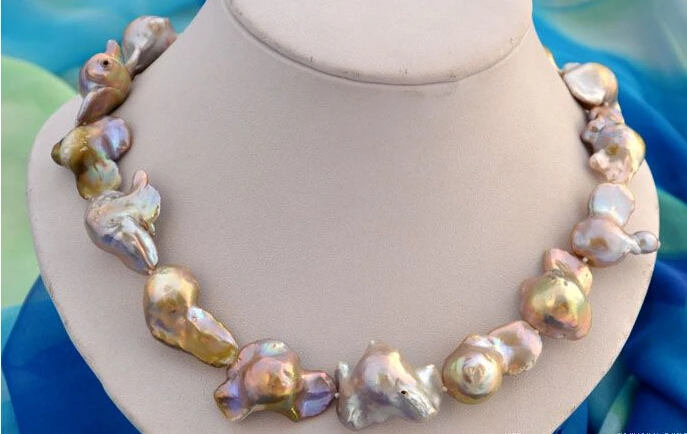 

0001116 baroque purple reborn keshi pearl necklace AAA