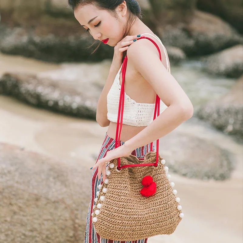 Ins Stijl Stro Weven Tas Ronde Bal Decor Schoudertas Vrouwen Strand Vakantie Crossbody Messenger Bags voor Verjaardagscadeautjes 2018 nieuwe Ins Stijl Stro Weven Tas Ronde Bal Decor Schoudertas Vrouwen Strand Vakantie Crossbody Messenger Bags voor Verjaardagscadeautjes 2018 nieuwe