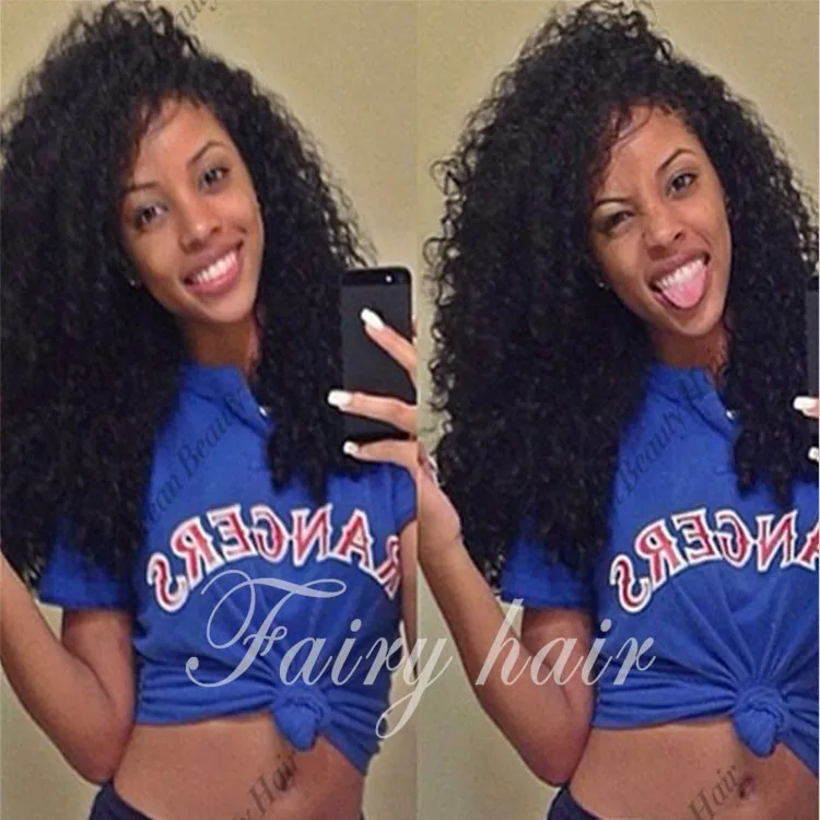 

Cheap Price High Density Kinky Curly Wig Heat Resistant Black Color Synthetic Hair Wig Glueless Lace Front Wig for Black Women