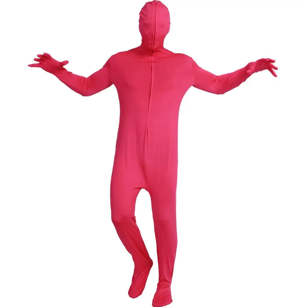 Для мужчин s лайкра всего тела Зентаи костюм костюмы для взрослых вторая кожа плотно костюмы на Хэллоуин костюм для Для мужчин спандекс нейлон боди группа - Цвет: Pink