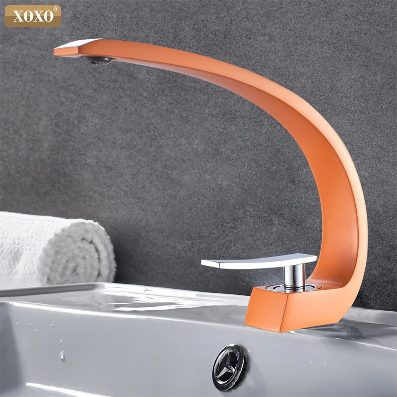 Günstige XOXO Becken Armaturen Moderne Badezimmer Mischbatterie Messing Waschbecken Wasserhahn Einzigen Griff Einzigen Loch Elegante Kran Für Bad 83006
