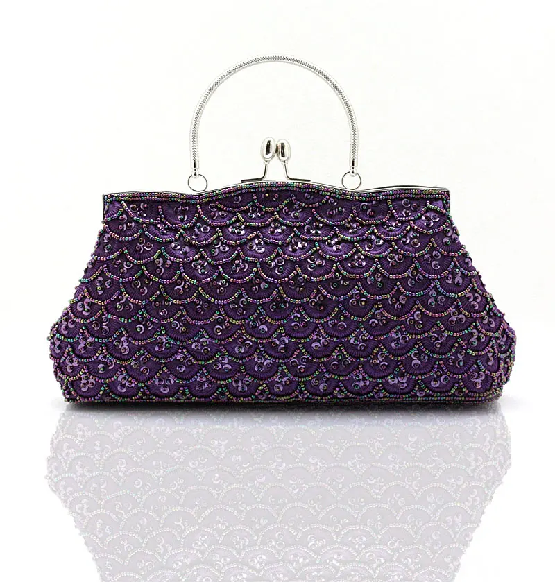 New Design Purple Women's Banquet Wedding Evening Bag Clutch handbag