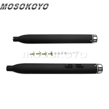 

Black Steel Motorcycle Exhaust Muffler Slip On Silencer Pipe for 1995-later Touring Models