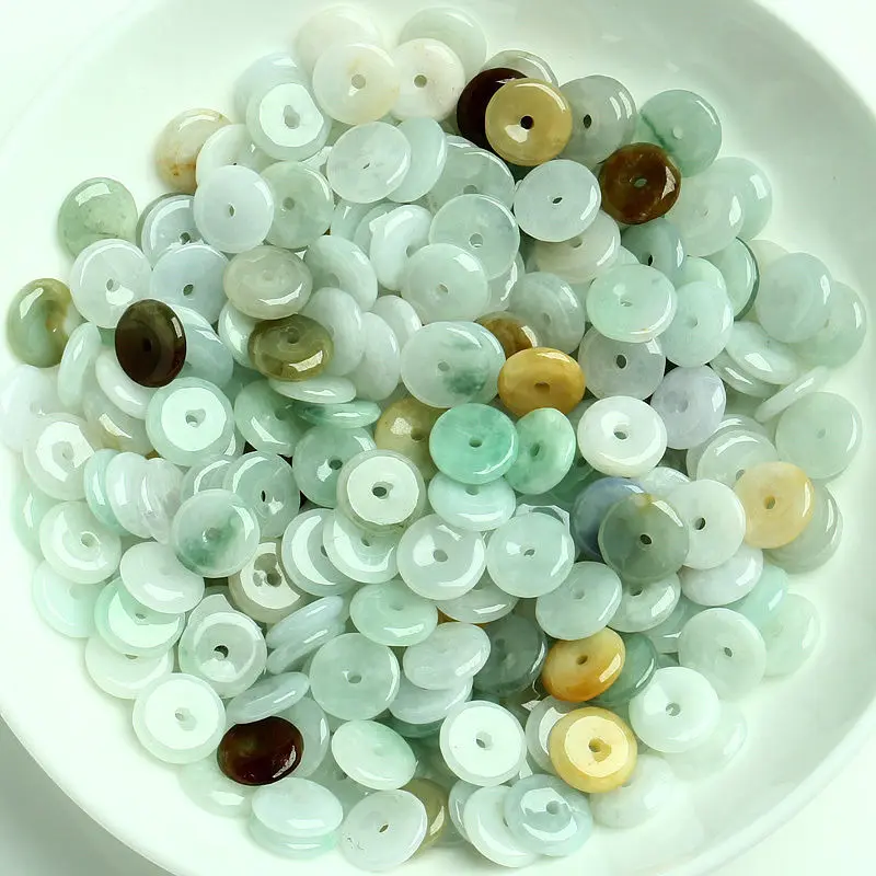 

30pcs Natural Multi-colour Jade (Jadeite) Luck Circle Loose DIY Bead Wholesale