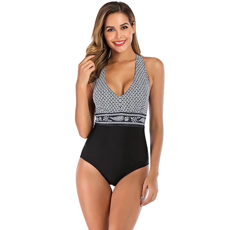 

Plus Size Swimsuit Women One Piece Swimwear Push Up Monokini Print Bathing Suit Female Beachwear Swimming Suit For Women Summer