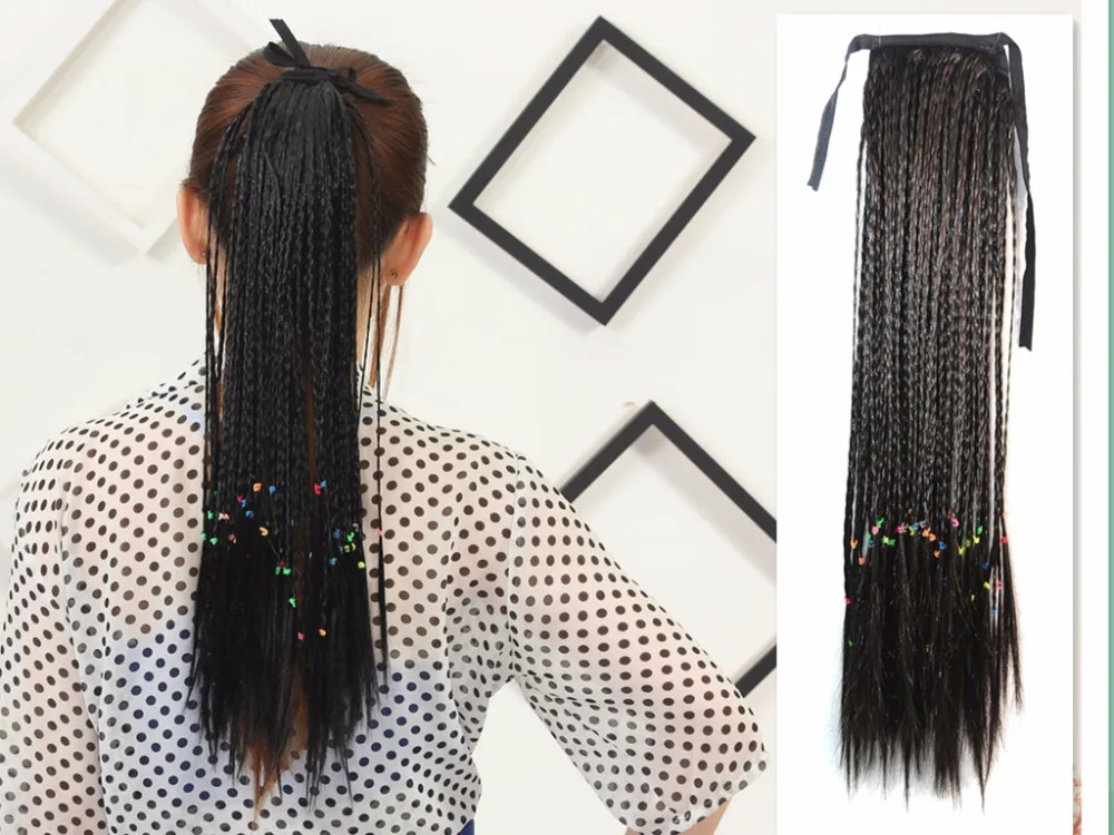 Braids Weave Hair Ponytails Drawstring Ponytail Extensions Wrap On