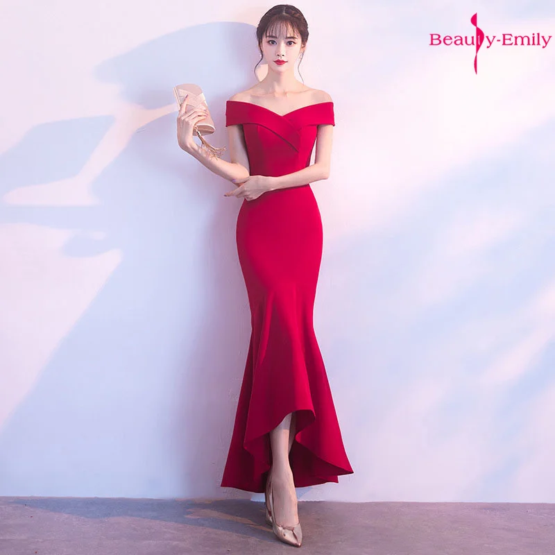 

Beauty Emily Evening Dresses 2019 Off The Shoulder Elegant Sleeveless Mermaid Party Dress robe de soiree