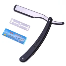 Бритва, 1 набор, мужские прямые парикмахерские бритвы, Складные лезвия для бритья, инструменты для удаления волос с 10 лезвиями 77-03