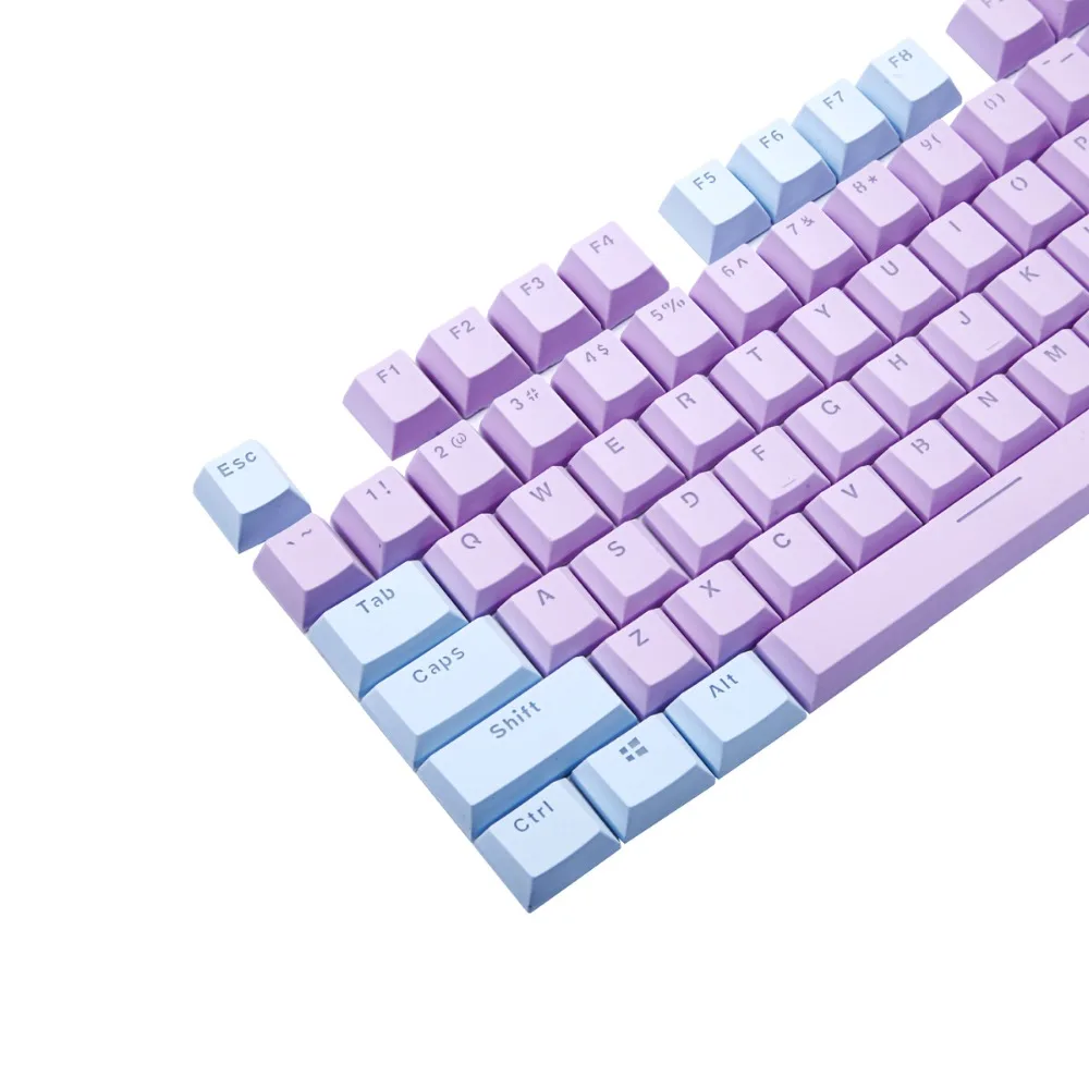 Контрастная цветная PBT клавишная крышка s для механической клавиатуры фиолетовая Синяя подсветка двойная съемка клавишная крышка 104 клавишная американская Раскладка